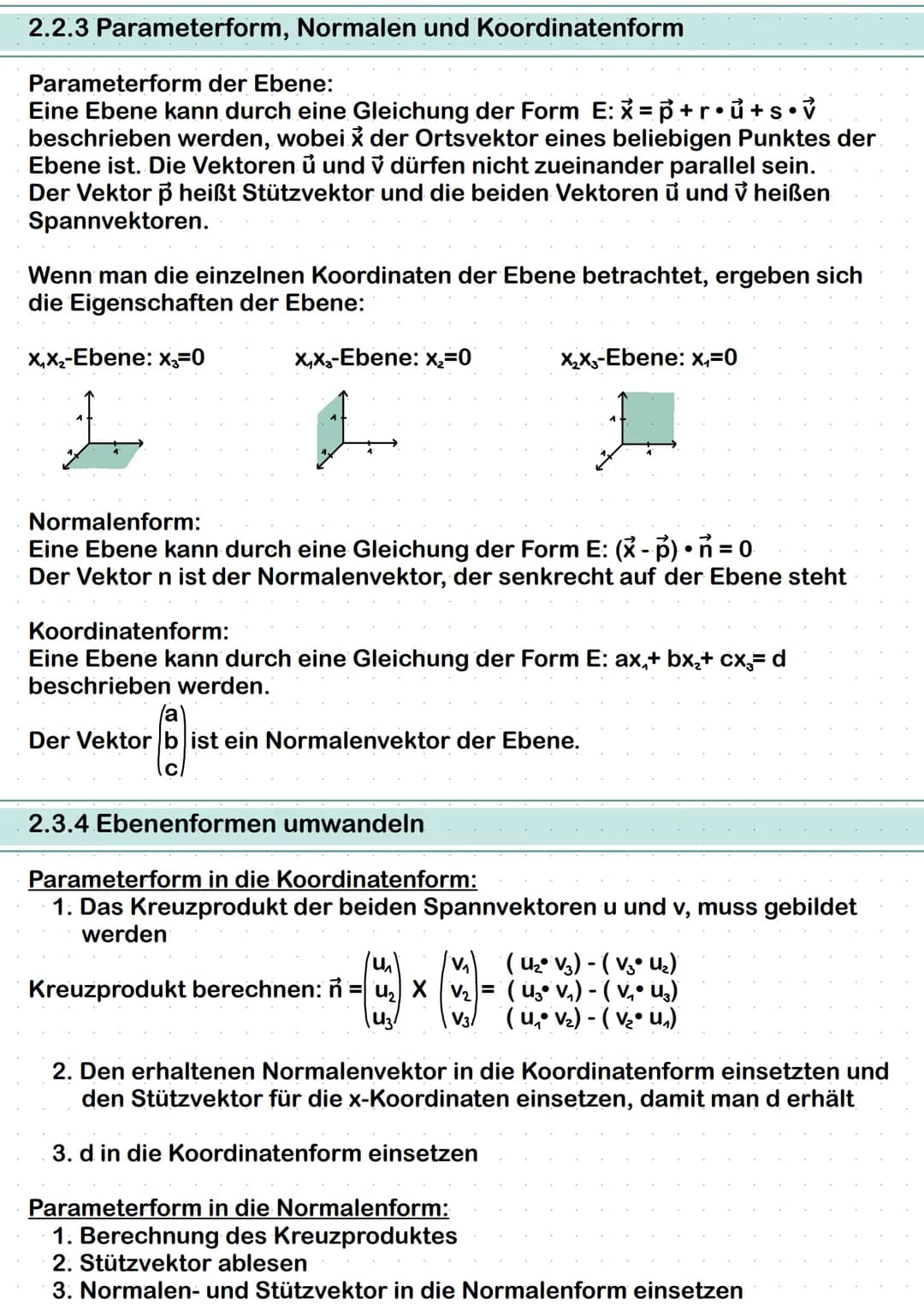 2.1.1 Punkte im Raum
Punkte im Raum werden in ein 3-Dimensionales
Koordinatensystem eingezeichnet. Die drei Ach-
sen werden X₁, X₂ und x3 be