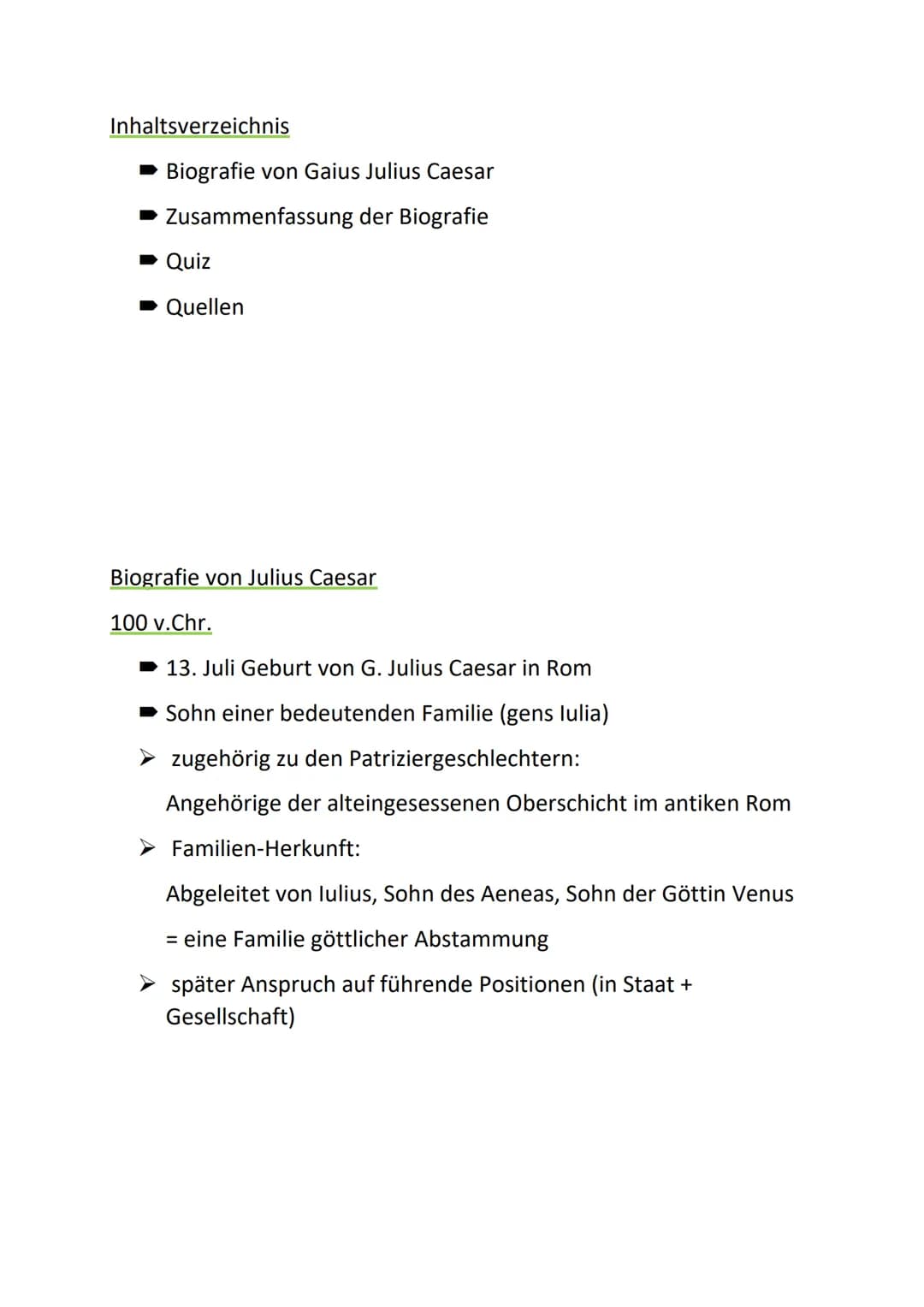 Gaius Julius Caesar
von: Wislove und Ina Inhaltsverzeichnis
➡ Biografie von Gaius Julius Caesar
Zusammenfassung der Biografie
Quiz
➡ Quellen