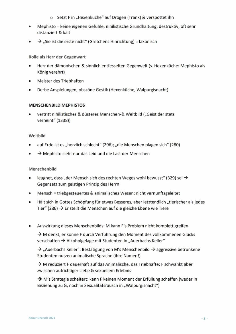 Abitur T3: Faust Mephisto
MEPHISTO CHARAKTERISIERUNG
ROLLEN MEPHISTOS
Rolle des Schalks
Rolle des intriganten Kupplers.
Rolle als Herr der G