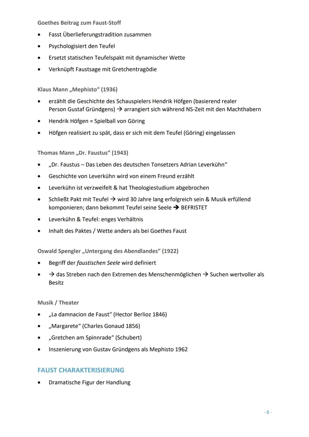 Abitur T3: Faust Mephisto
MEPHISTO CHARAKTERISIERUNG
ROLLEN MEPHISTOS
Rolle des Schalks
Rolle des intriganten Kupplers.
Rolle als Herr der G