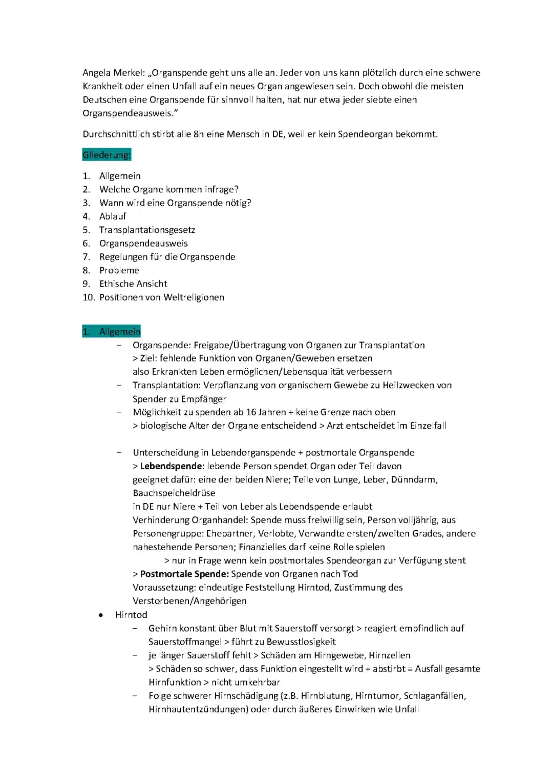 Organspende