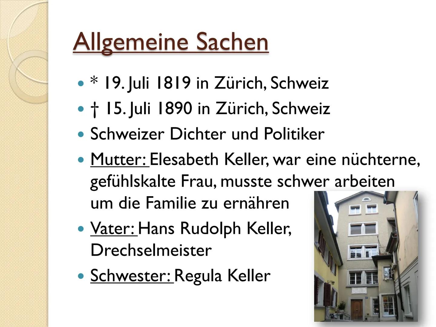 Gottfried Keller
alan
alan
story
alamy Gliederung
Allgemeine Sachen
Lebenslauf
Werke
Quellen Allgemeine Sachen
* 19. Juli 1819 in Zürich, Sc