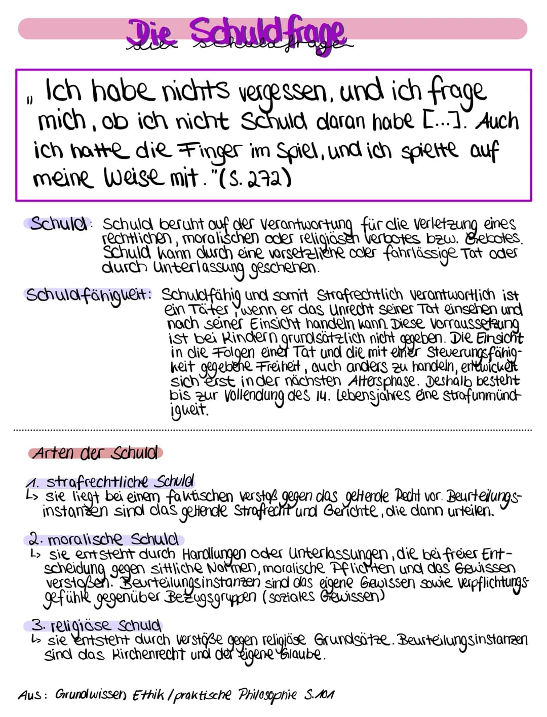 Die Schuld frage
Ich habe nichts vergessen, und ich frage
()
mich, ob ich nicht Schuld daran habe [...]. Auch
ich hatte die Finger im Spiel,