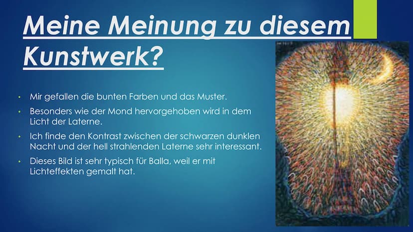 Giacomo Balla
Von Angelina Gerstel Inhaltsverzeichnis
1. Überschrift
2. Inhaltsverzeichnis
3. Lebenslauf
4. Giacomo Ballas Malstil
5. Das Mä