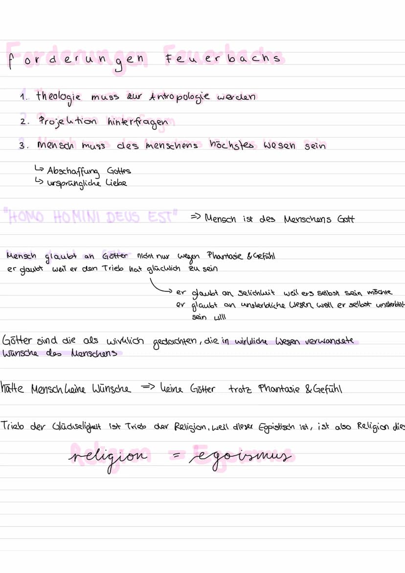 
<p>Die Projektionstheorie, die Ludwig Feuerbach entwickelt hat, besagt, dass der Mensch seine positiven menschlichen Werte auf Gott projizi
