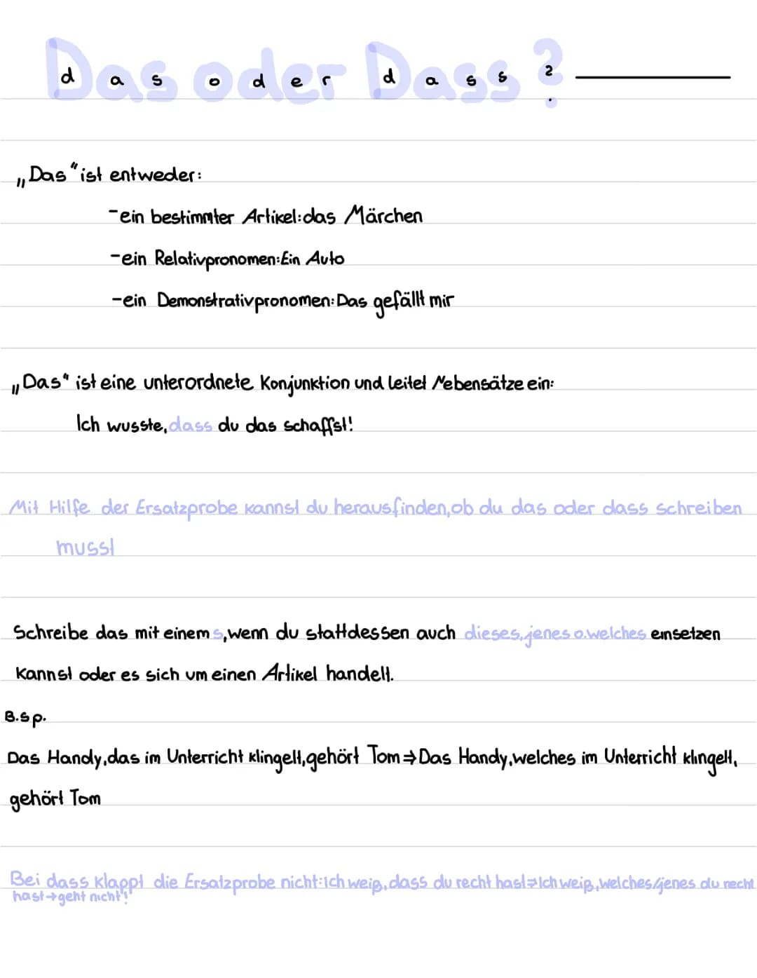 d
oder d
,,Das "ist entweder:
a
ein bestimmter Artikel:das Märchen
-ein Relativpronomen: Ein Auto
- ein Demonstrativpronomen: Das gefällt mi