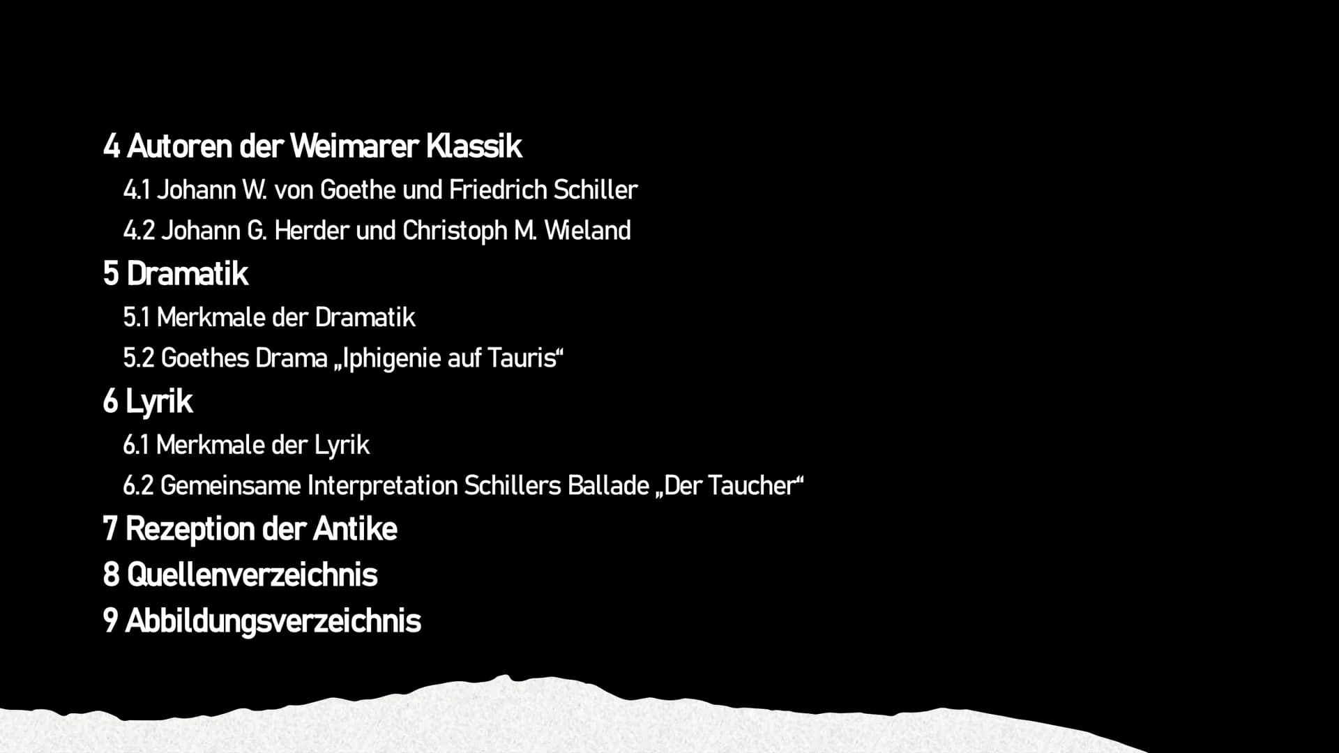 Weimarer Klassik
Eine Epoche der Deutschen Literatur
Sophia Pipew, Til Burkhardt, Eva Gedig
10.11.2021
Abb.1 Gliederung
1 Begriffsklärung „W