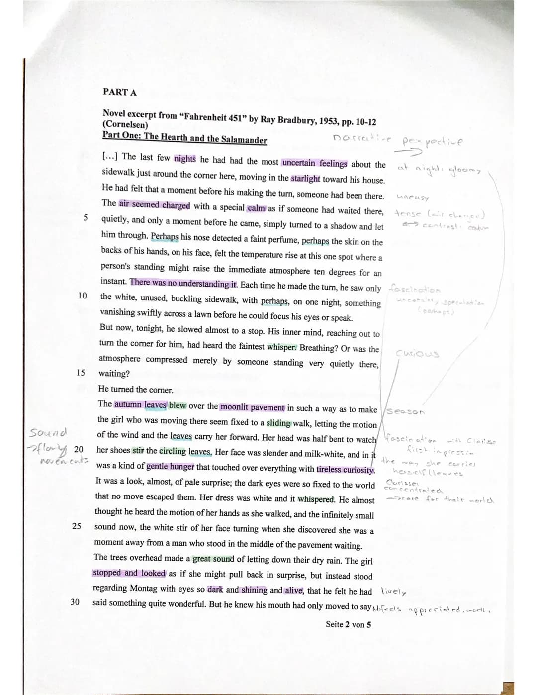 Kurs/Fach: Englisch LK
R
3
Name: Karlotta
Exam
who in
Seite
2
Fahrenheit 451, dystopia, censorship
PART A
Assignment 1: Summary
The
given ex