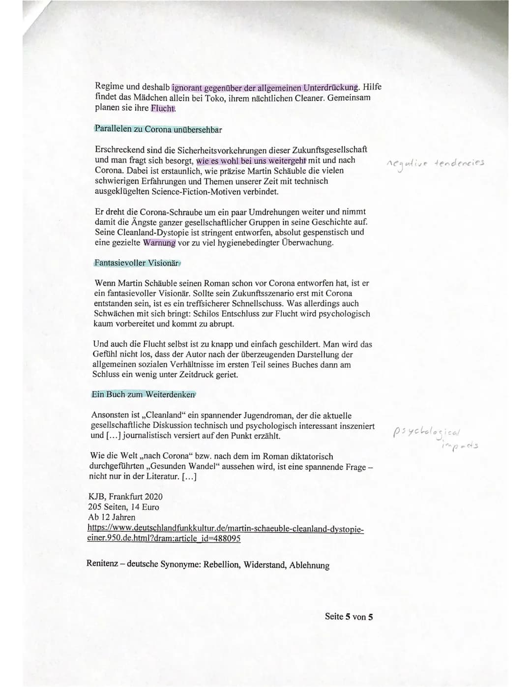 Kurs/Fach: Englisch LK
R
3
Name: Karlotta
Exam
who in
Seite
2
Fahrenheit 451, dystopia, censorship
PART A
Assignment 1: Summary
The
given ex