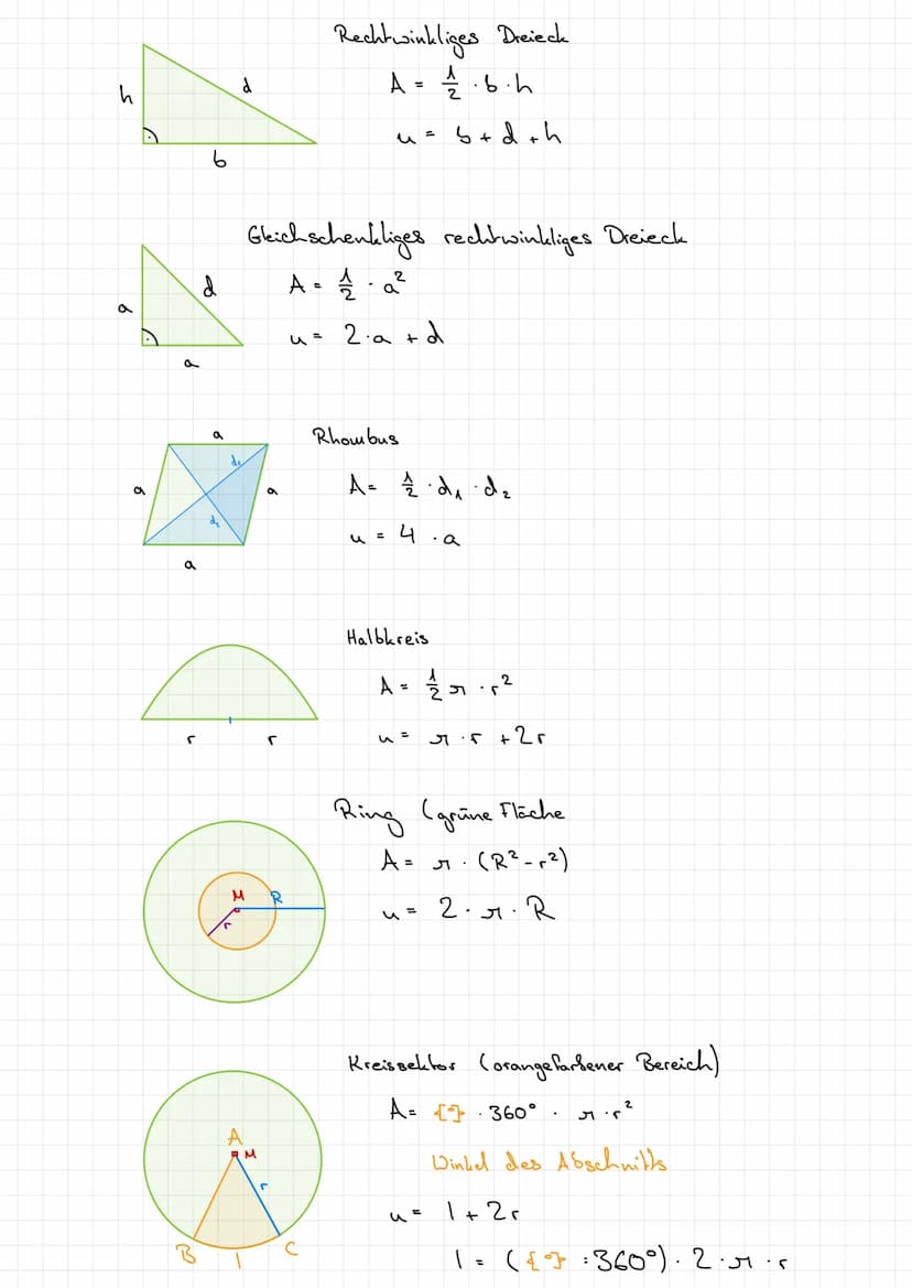 Flächenberechnung + Umfangsberechnung
d
a
a
Quadrat
a
a
h
م
عء
h
C
h
g
M
A = a ² =
=
4.a
6
a
Kreis
Rechteck
A.
a
A = a·b
u=2(a+b)
Parallelog