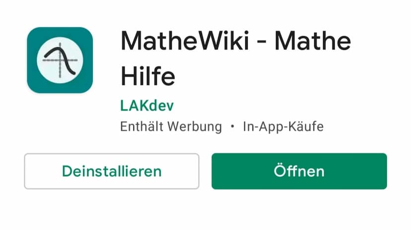 Die besten Lernapps
1. Photomath: Dieser App hilft dir Aufgaben zu lösen. Er zeigt dir die
Lösungen und zeigt dir auch gleichzeitig den Rech