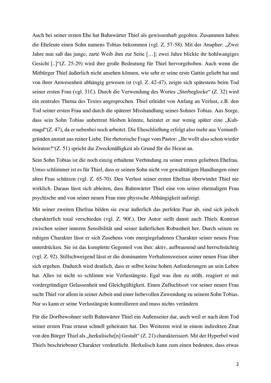 Textanalyse Gerhard Hauptmann: Bahnwärter Thiel (1888)
Der Textauszug aus der Novelle ,,Bahnwärter Thiel" von Gehart Hauptmann stammt aus de