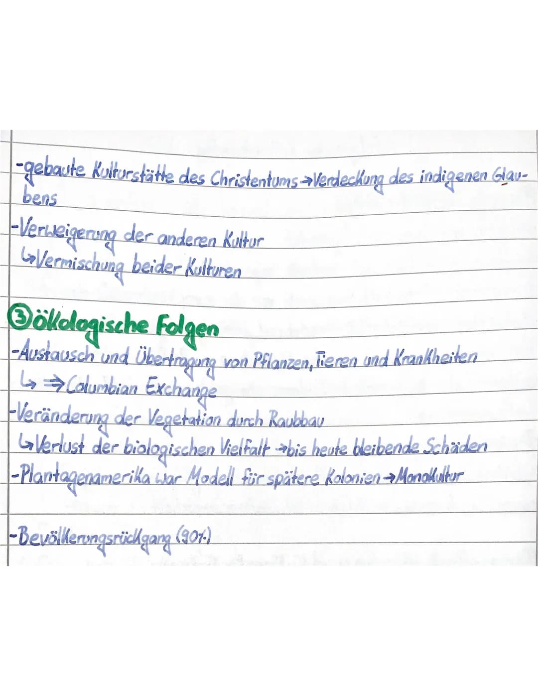 IG
Folgen der Kolonialisterung
Wirtschaftliche Folgen
-Indigene von Spaniern ausgebeutet
↳ Spanier erhofften sich wertvolle Gegenstände
trad