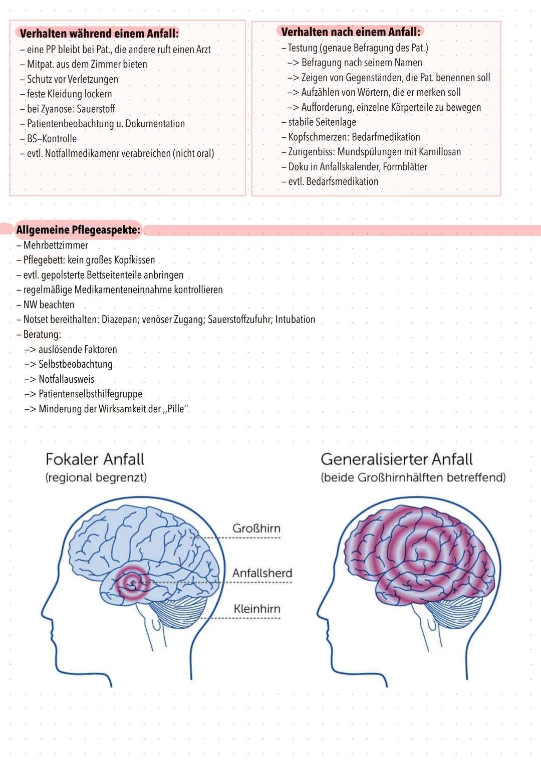 Epilepsie
Eine Erkrankung, bei der das Gehirn oder einzelne Hirnbereiche übermäßig aktiv sind und zu viele Signale
abgeben. Dies löst die ep