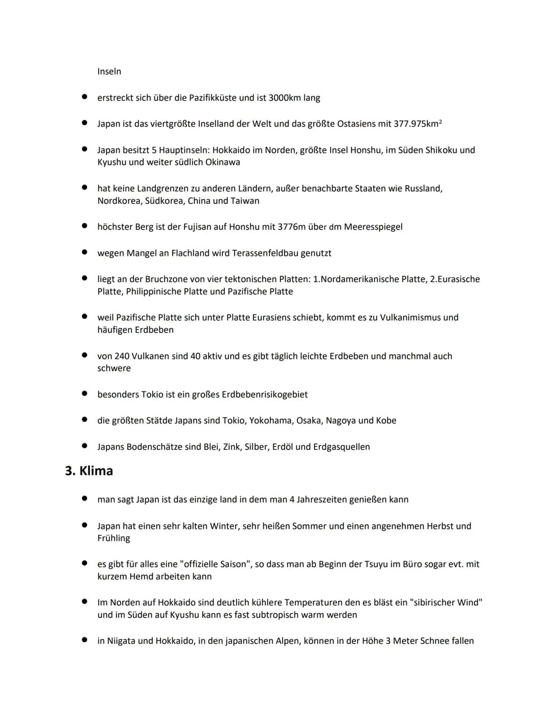 Japan
Gliederung
1. Allgemein
2. Geografie
3. Klima
4. Geschichte
5. Religion
6. Feiertage
7. Anreise und Mobilität
8.
Geld
9. Küche
10. Ver