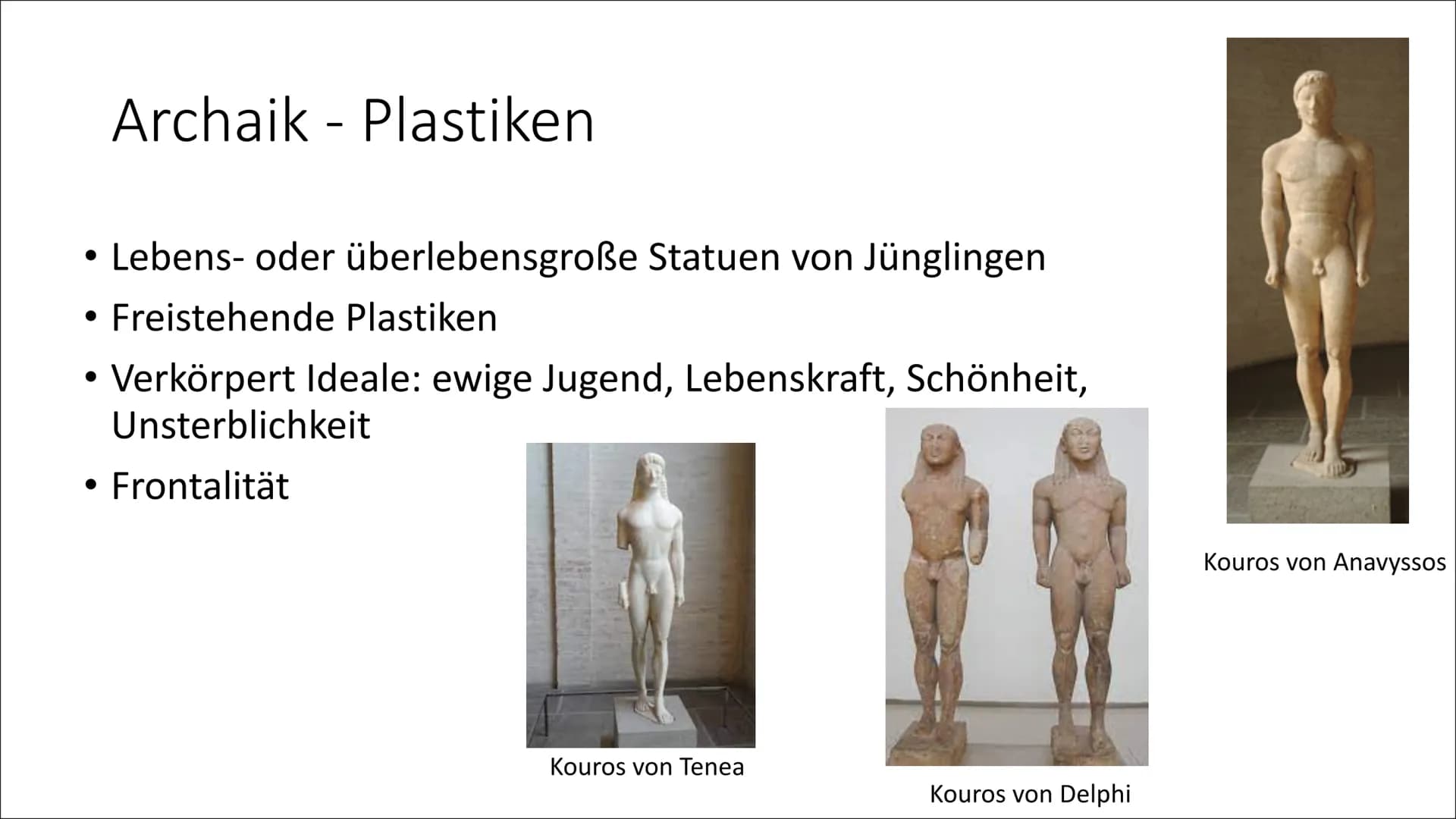 Cen
Griechische Antike
und ihre Kunstperioden Gliederung
●
●
●
Griechische Antike
Archaik
Klassik
Hellenismus
• Vergleich
• Menschenbild
Asy
