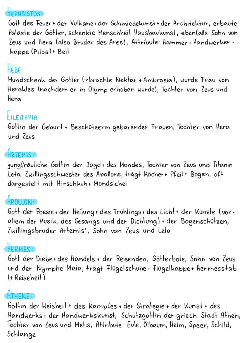 GRIECHISCHE GÖTTER
- Die Hauptgötter
ZEUS
oberster und mächtigster olympischer Gott, über ihm stehen nur Moiren
(-Schicksal), Sohn der Titan