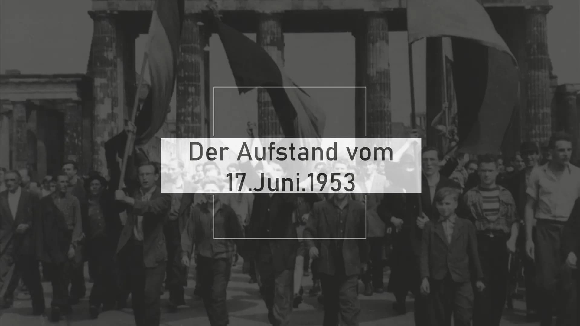 Was könnte am 17. Juni
1953 passiert sein? Der Aufstand vom
17.Juni.1953 Gliederung
1. Allgemeines
2. Vorgeschichte
3. Ursachen und Anlass
4