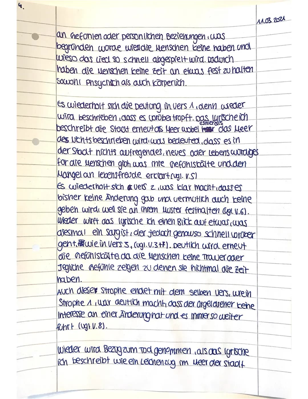 smsun
11.03.2021
Gedichtsanalyse
Das Gedicht. In einer großen Stadt", verfasst von Detlev
von Liliencron aus dem Jahr 1883 handelt von einem