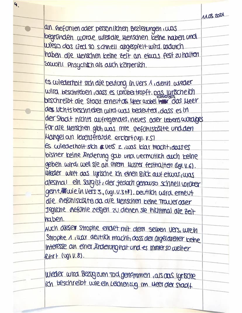 smsun
11.03.2021
Gedichtsanalyse
Das Gedicht. In einer großen Stadt", verfasst von Detlev
von Liliencron aus dem Jahr 1883 handelt von einem