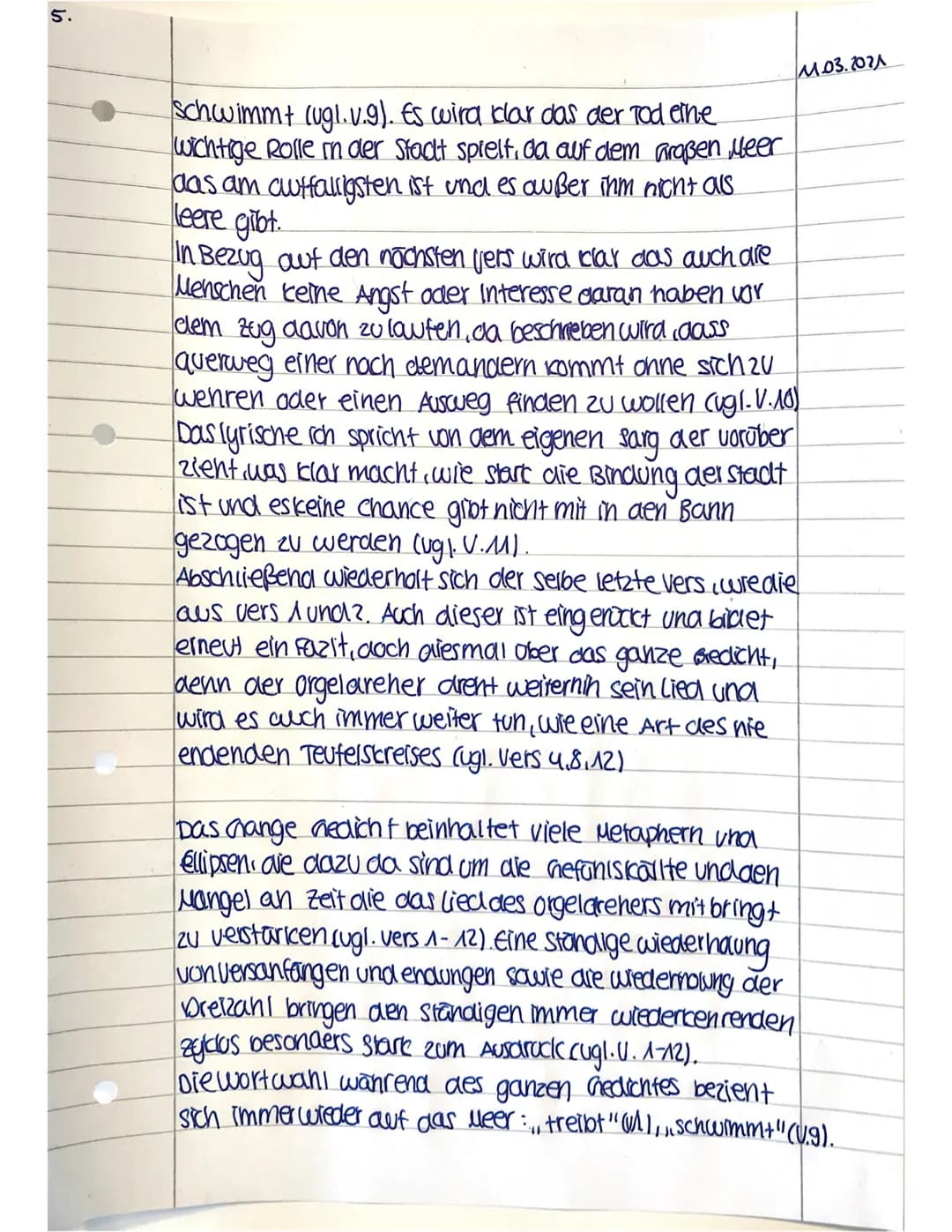 smsun
11.03.2021
Gedichtsanalyse
Das Gedicht. In einer großen Stadt", verfasst von Detlev
von Liliencron aus dem Jahr 1883 handelt von einem