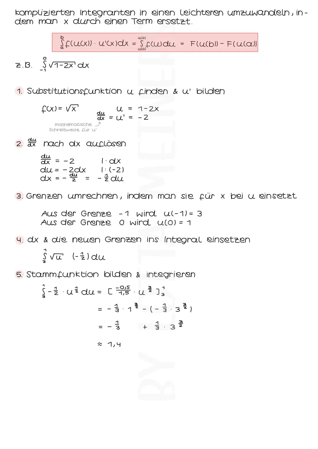 STAMMFUNKTIONEN
Eine Funktion F heißt Stammfunktion von f, wenn F'(x) = f(x)
gilt. Um die Stammfunktion zu bilden, muss man sie auflei-
ten"