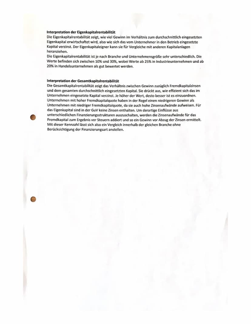 KENNZAHLEN INTERPRETATION
Interpretation der Eigenkapitalquote
Die Eigenkapitalquote zeigt den prozentuellen Anteil des Eigenkapitals am Ges