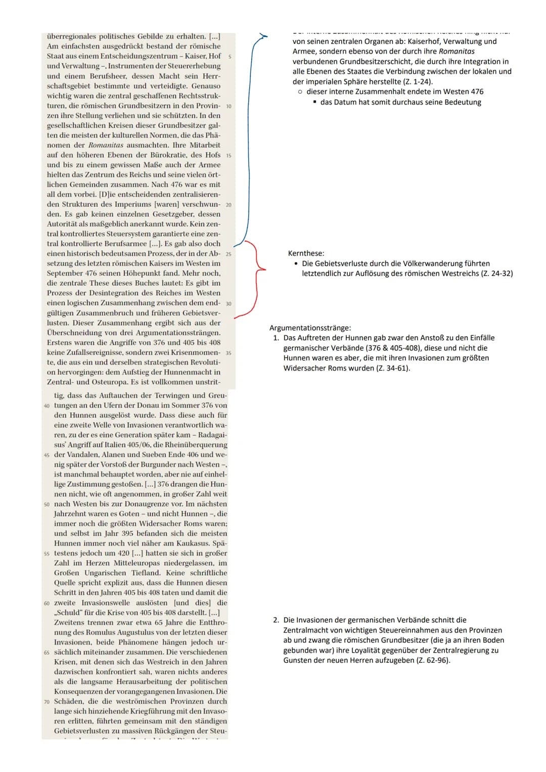 Notizen - Theorien zum "Untergang" des Römischen Reiches
Klassische Theorien:
1. der Dekadenztheorie (innere Schwäche: politisch, wirtschaft