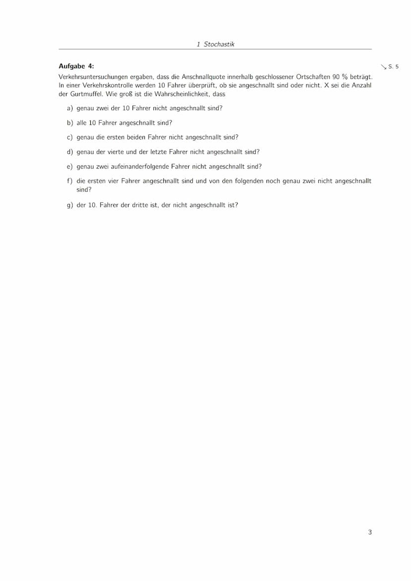 Inhaltsverzeichnis
1 Stochastik
1.1 Bernoulli und Binomialverteilung
Lösungen
1
1
4 1 Stochastik
1.1 Bernoulli und Binomialverteilung
Woran 