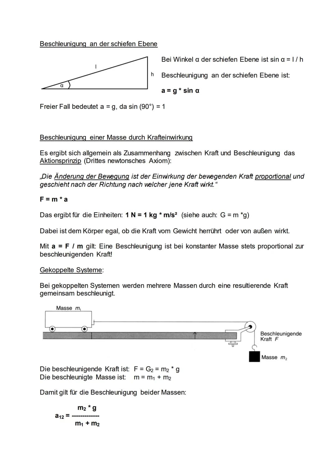 Klasse 9: Begriffe und Zusammenhänge (Teil 2)
7) Kräfte
Kräfte können:
Körper verformen
Körper beschleunigen
Körper abbremsen
Bewegungsricht