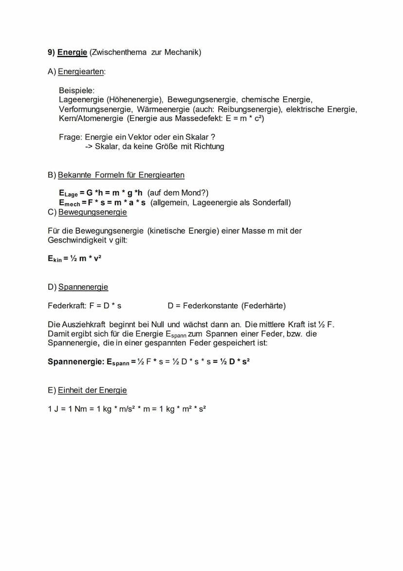 Klasse 9: Begriffe und Zusammenhänge (Teil 2)
7) Kräfte
Kräfte können:
Körper verformen
Körper beschleunigen
Körper abbremsen
Bewegungsricht