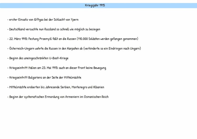 Merkmale
moderner Krieg: Industrialisierung, Technisierung
-> veränderte Kriegsführung durch neue Waffen, u.a. Panzer, Maschinengewehre, Luf