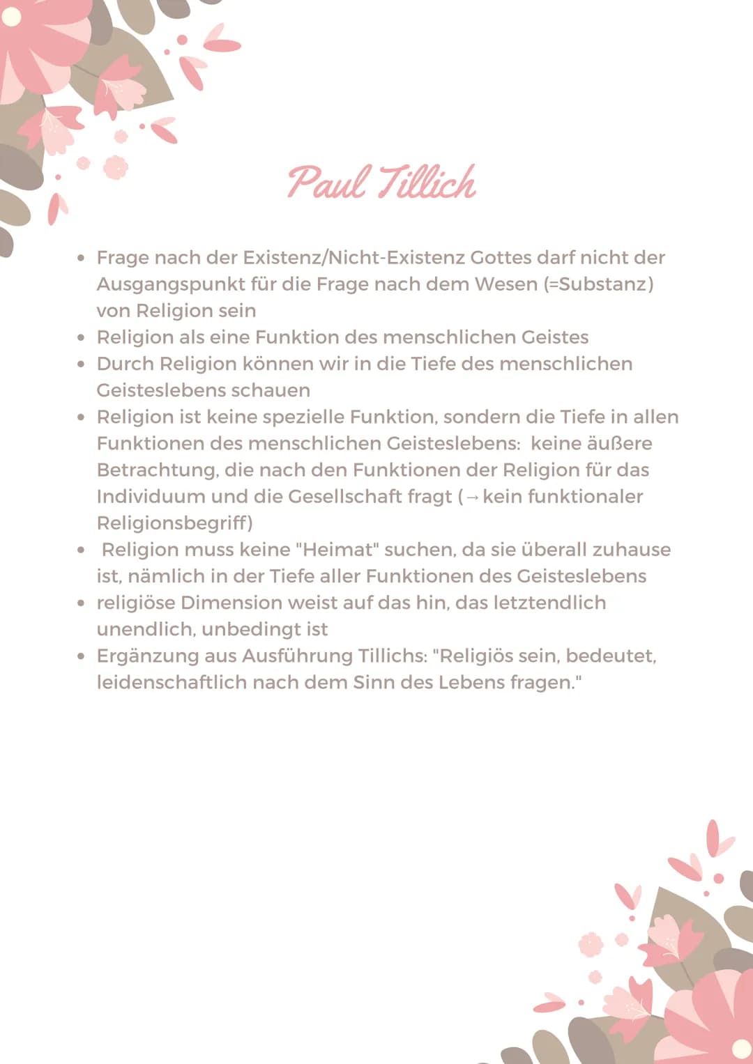 Religion
Themen:
MASLOWISCHE BEDÜRFNISPYRAMIDE
PAUL TILLICHS RELIGIONSVERSTÄNDNIS
• TRANSZENDENZ
● THOMAS LUCKMANN: DIE UNSICHBARE
RELIGION
