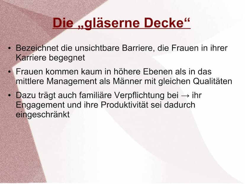 Gender Pay Gap ●
Definition
Auch Gender Wage Gap genannt
Bezeichnet die Lohnlücken zwischen Männern und
Frauen
Durchschnittlicher Brutto-Stu