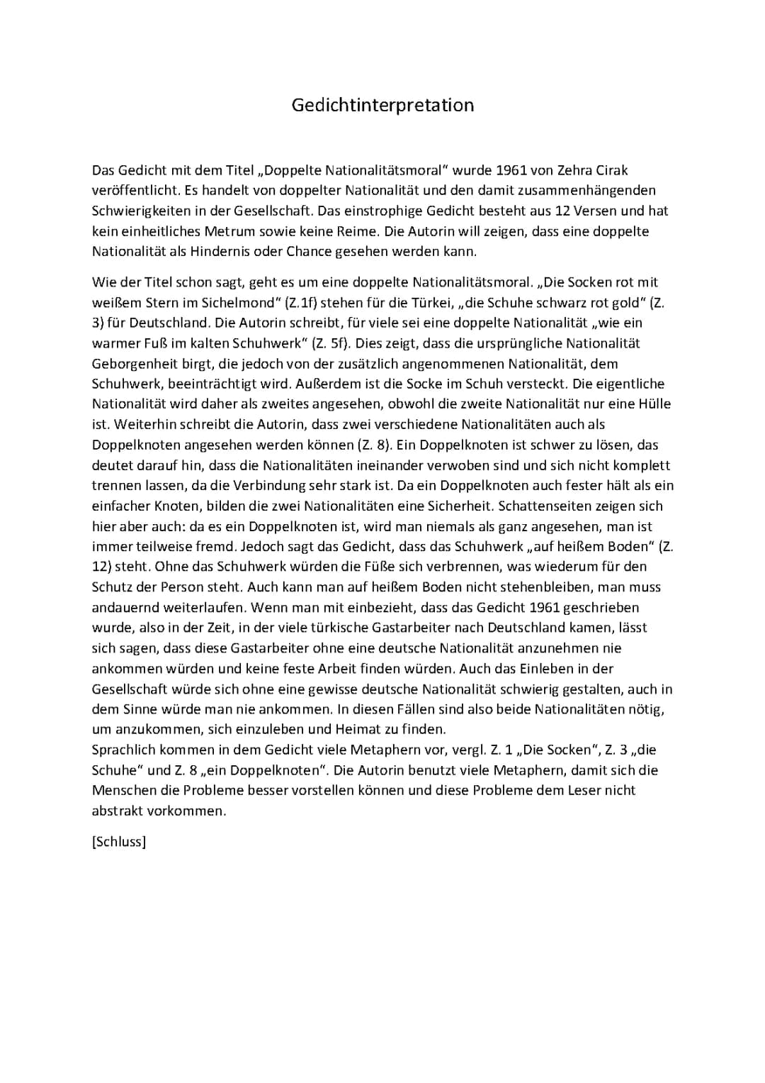 Doppelte Nationalitätsmoral 1961 von Zehra Cirak: Türkische Gemeinschaft in Deutschland entdecken
