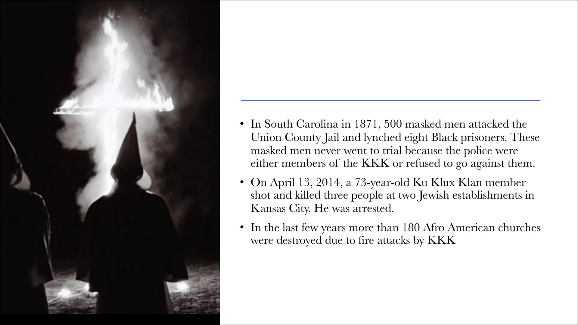 KU KLUX KLAN
Linus, Julius P., Niklas, Marie Content
History of KKK
Crimes committed
• The Ku Klux Klan in the 1960
• Ku Klux Klan
internati
