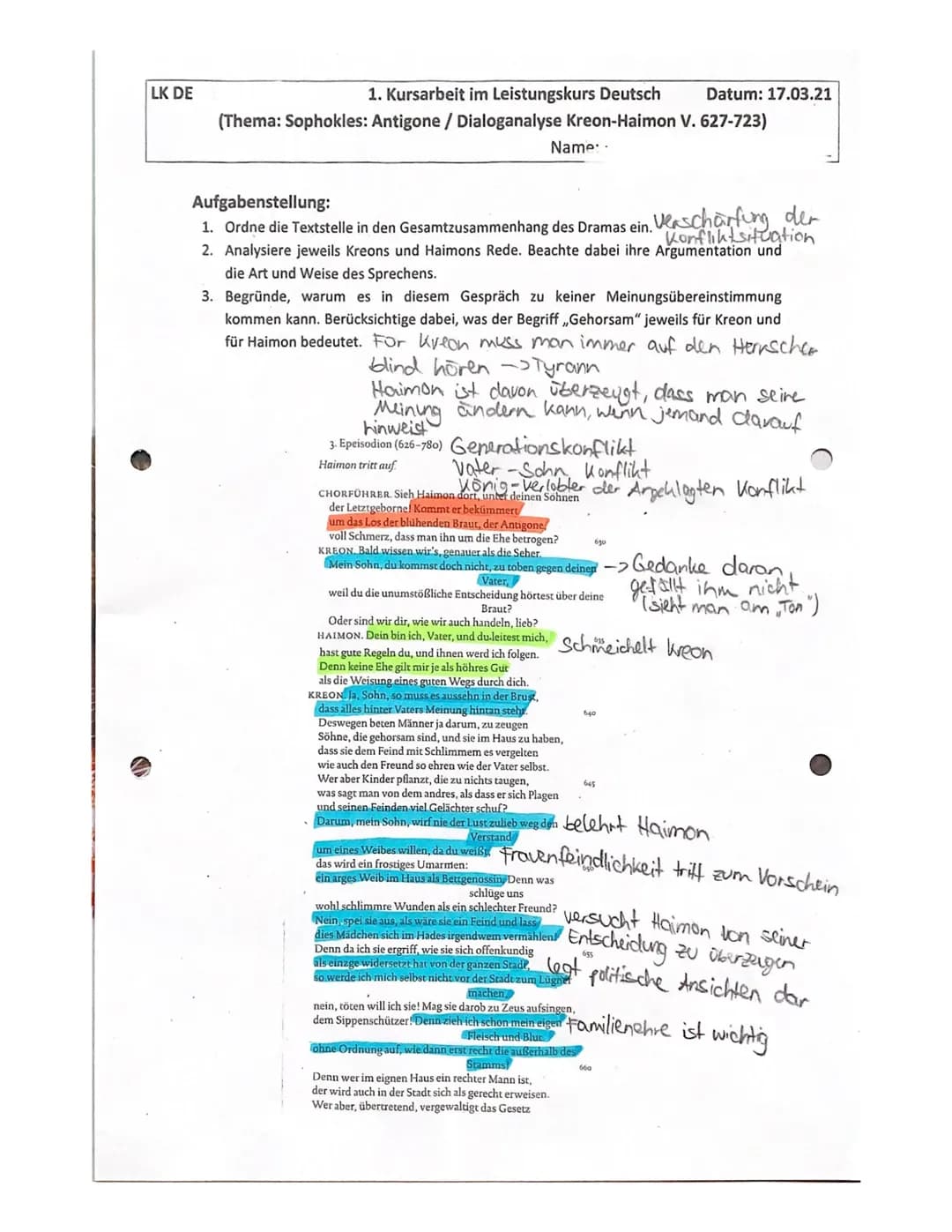 Deutsch 10/2 LK
Name:
A) Inhaltliche Leistung
Anforderung
Formulierung einer sinnvollen Einleitung (dabei Berücksichtigung von Autor,
Titel,