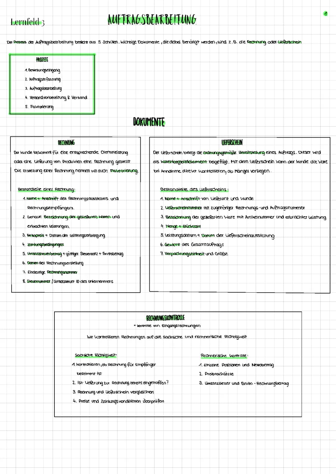 Kaufleute für Büromanagement, Zusammenfassung LF 3 (Aufträge bearbeiten)