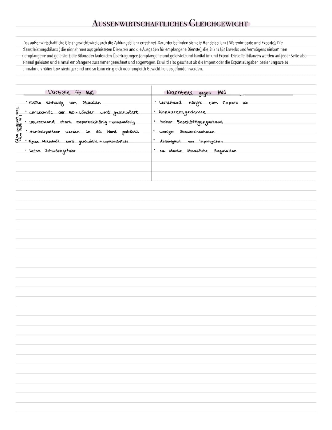 außenwirtschaftliches Gleichgewicht 