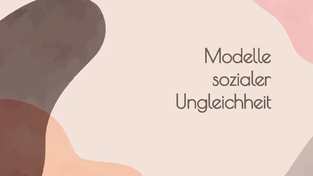 Modelle sozialer Ungleichheit