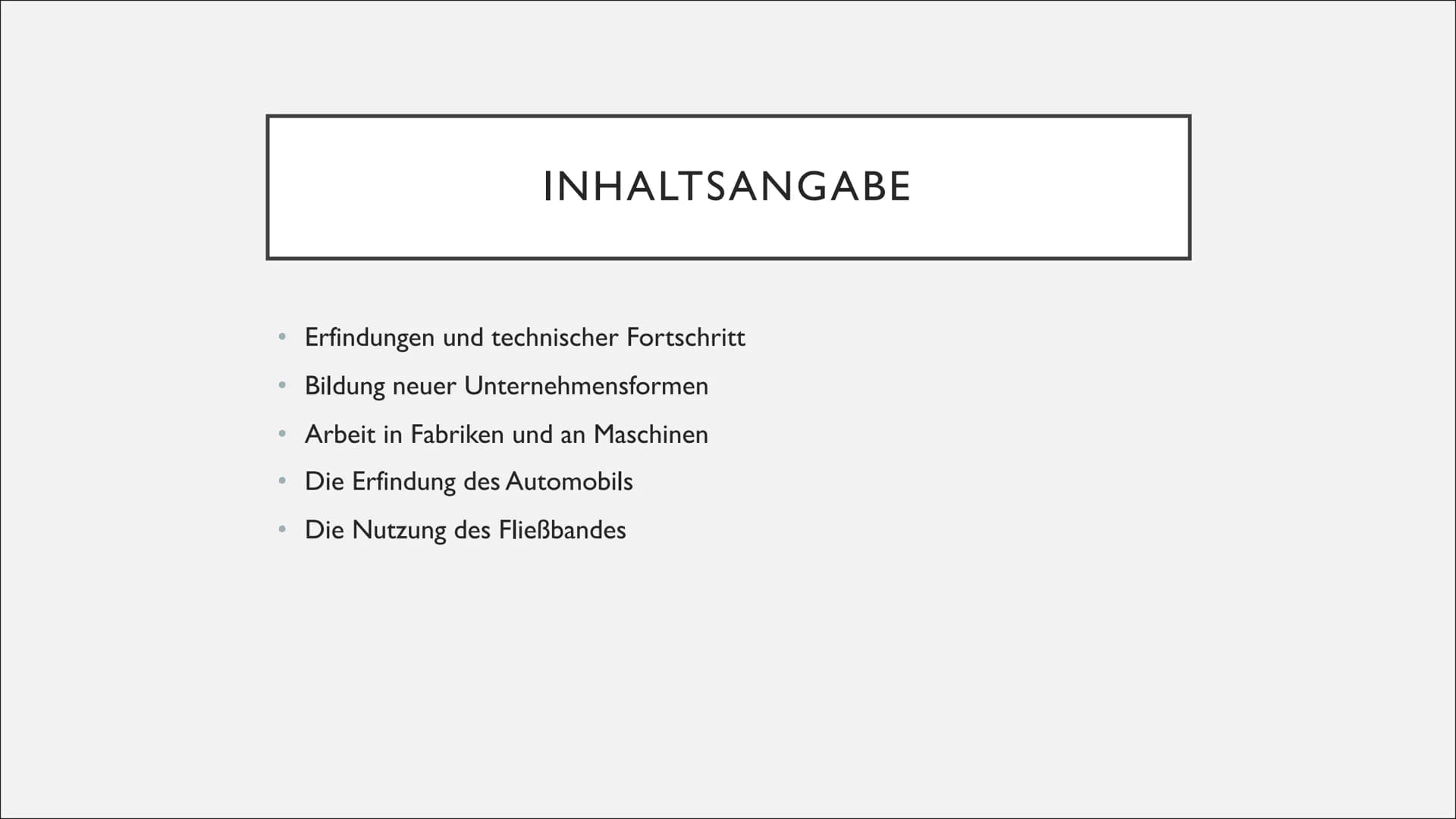 DIE ,, ZWEITE INDUSTRIELLE
REVOLUTION "
Lebens- und Arbeitsbedingungen im Wandel ●
●
●
●
INHALTSANGABE
Erfindungen und technischer Fortschri