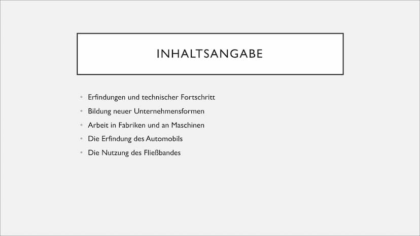 DIE ,, ZWEITE INDUSTRIELLE
REVOLUTION "
Lebens- und Arbeitsbedingungen im Wandel ●
●
●
●
INHALTSANGABE
Erfindungen und technischer Fortschri