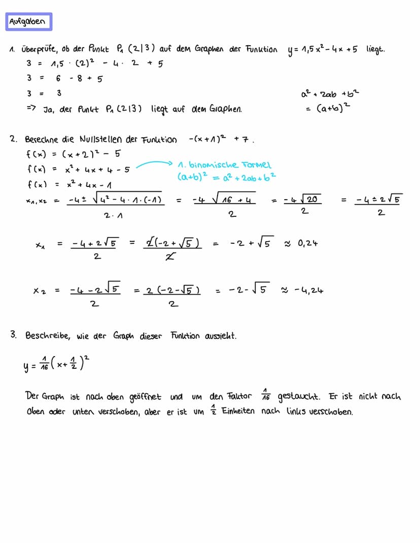 Graph: Parabel
X-Werte
y-Werte
Quadratische Funktionen
Df= = R
-3 +2 -4
- 2
4
Normalparabel f(x)= = x²
Scheitelpunkt
(hier: Tiefpunkt)
-4
- 