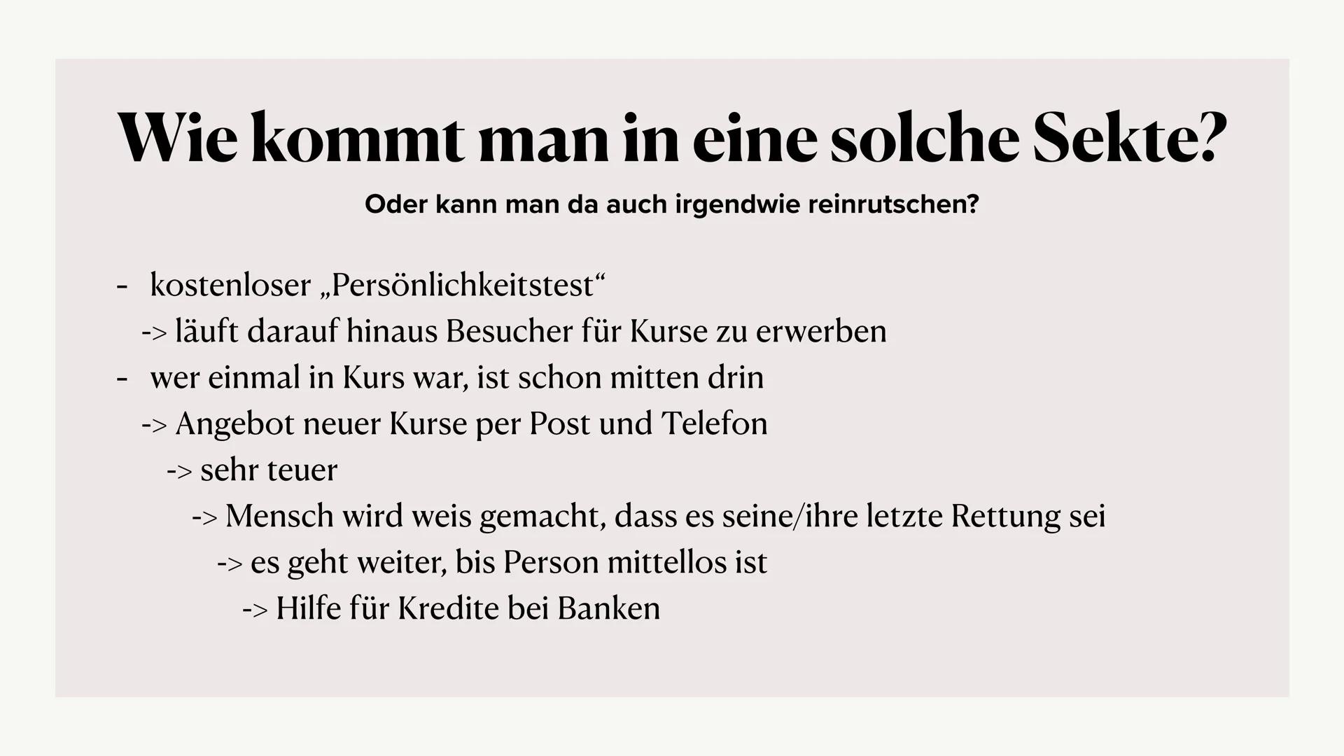 SCIENTOLOGY
90
Scientology
FFI
Lilly und Toni Inhalt
Allgemeine Informationen
Lehren
Geschichte
Scientology heute
Ziele
Eintritt
Personen in