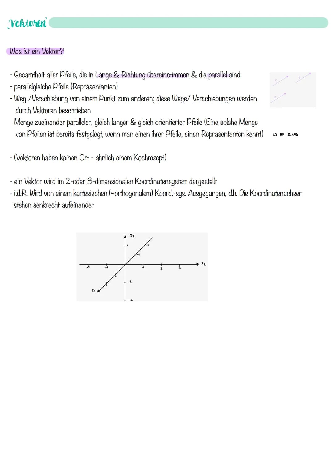 Vektoren
Was ist ein Vektor?
Gesamtheit aller Pfeile, die in Länge & Richtung übereinstimmen & die parallel sind
- parallelgleiche Pfeile (R