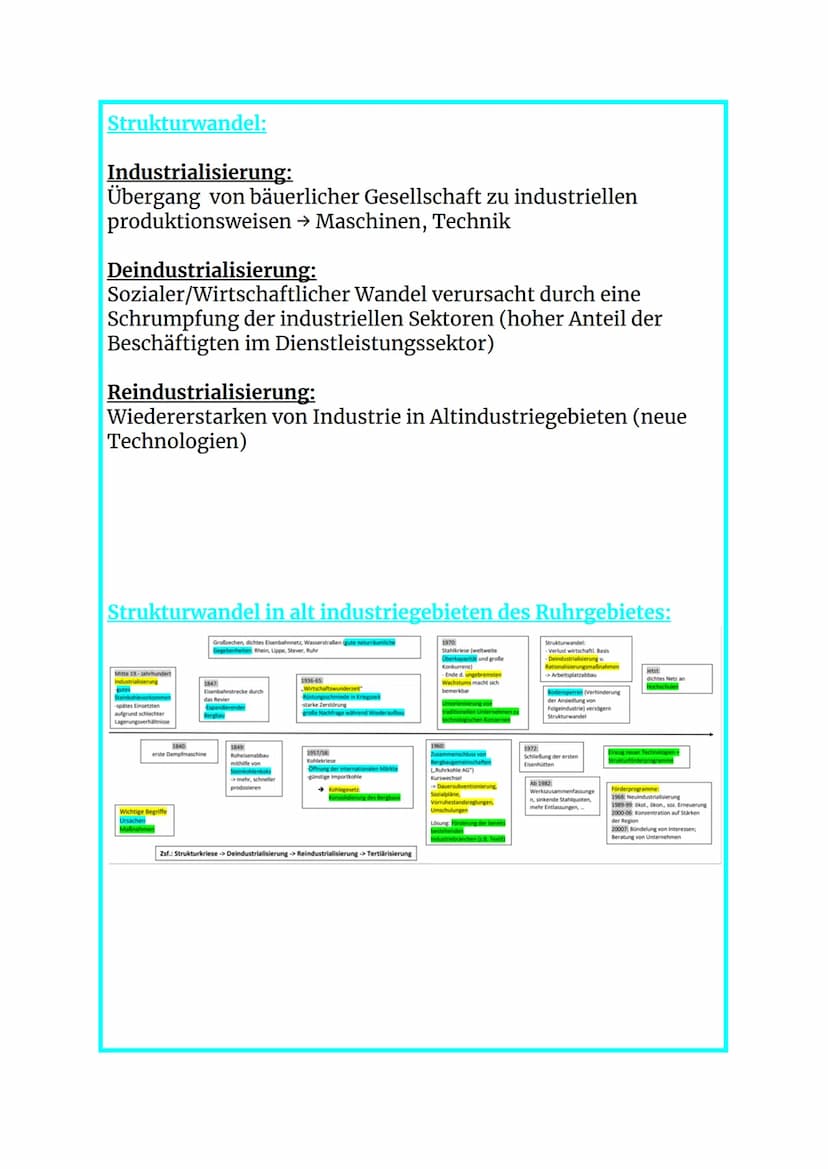 Wirtschaftsregionen im Wandel
Wirtschaftssektoren:
1. Primärer Sektor: Landwirtschaftssektor
2. Sekundärer Sektor: Weiterverarbeitung und
Di