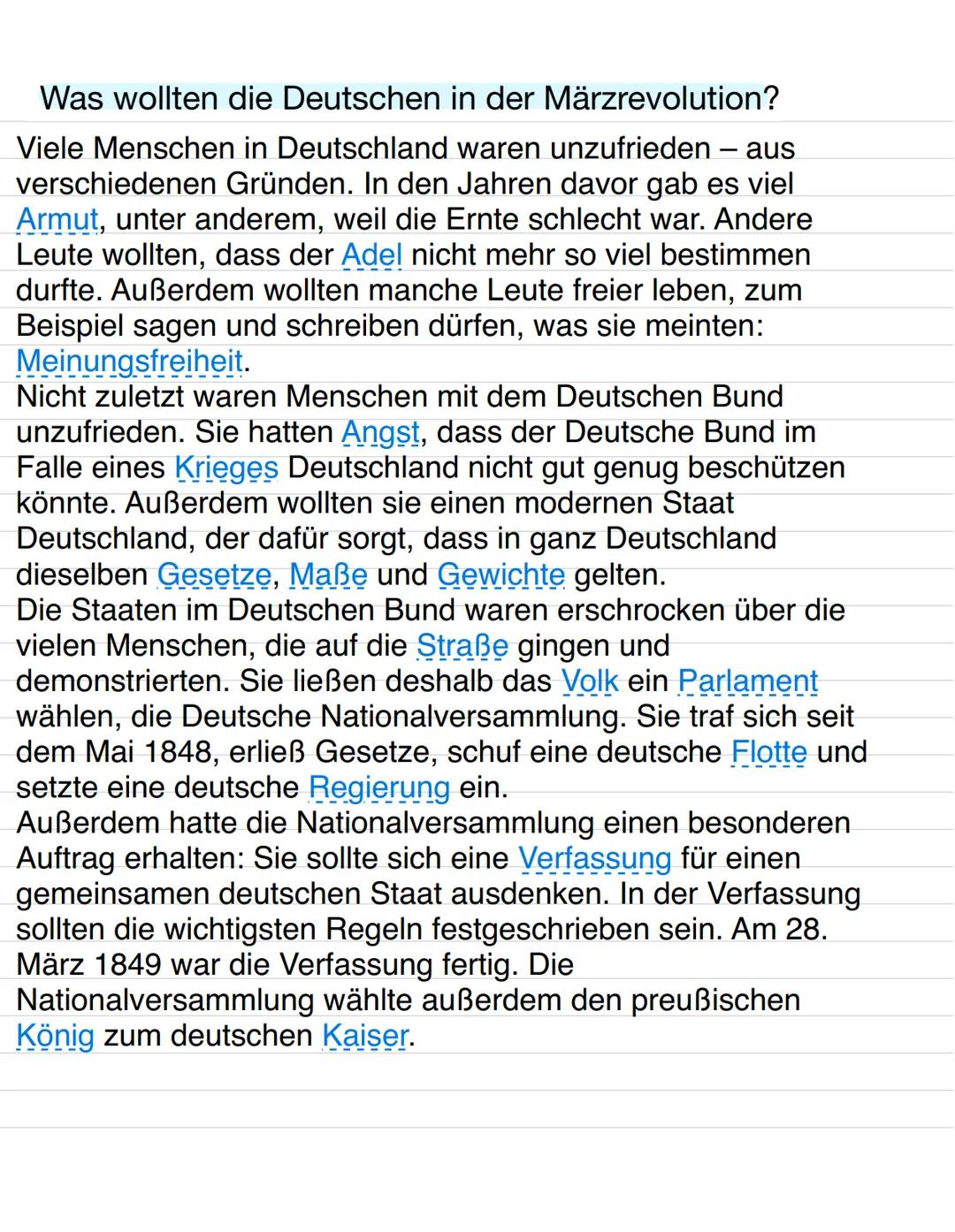 Märzrevolution 1848/49:

Die Märzrevolution fand in Deutschland in den Jahren 1848
und 1849 statt. Menschen in verschiedenen Teilen
Deutschl