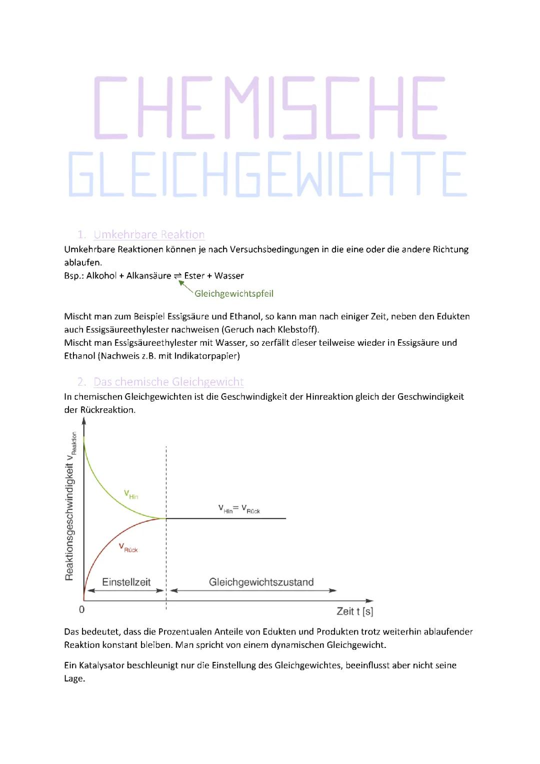 Einstellung des chemischen Gleichgewichts: Einfache Beispiele und das Le Chatelier Prinzip erklärt