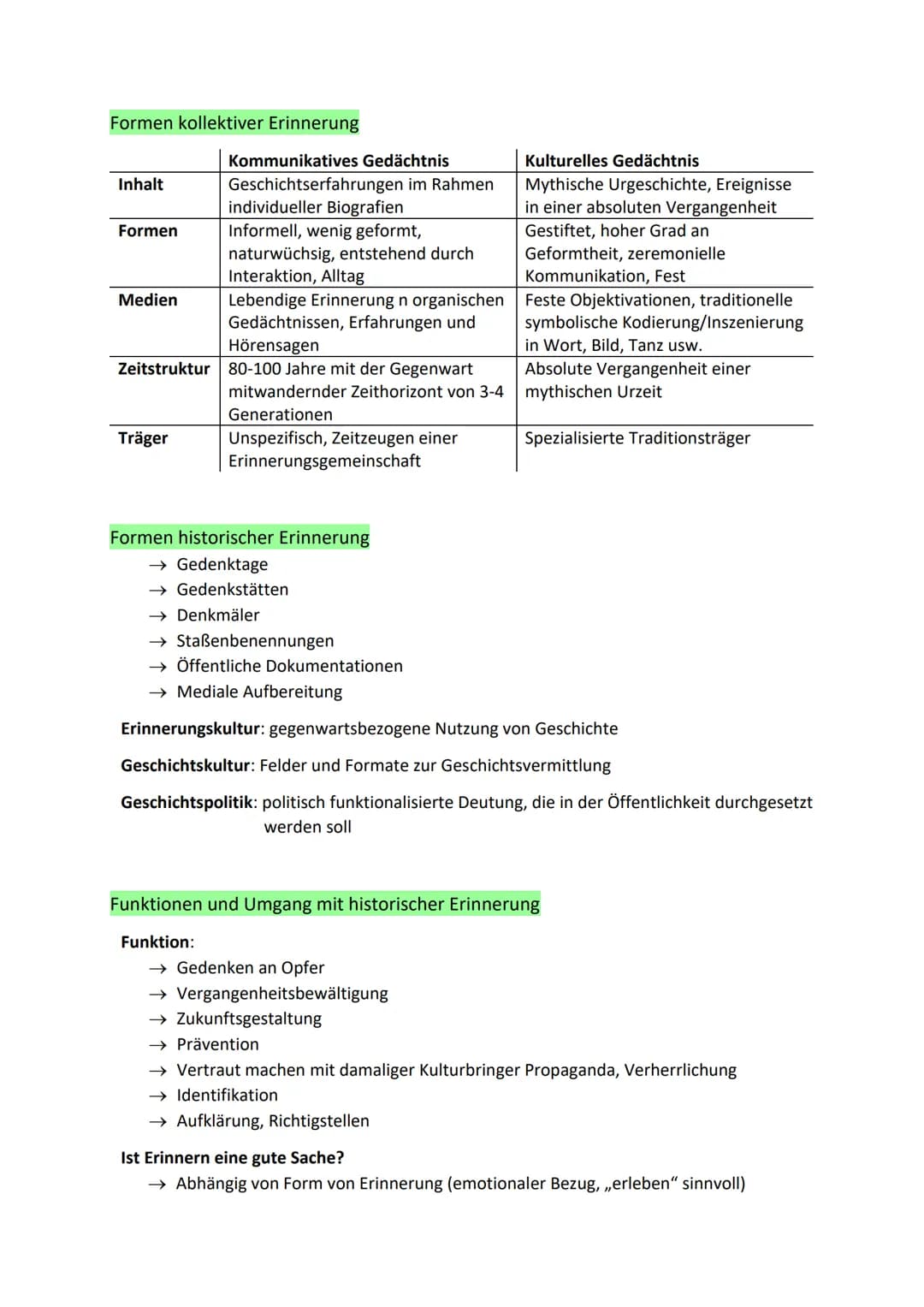 Geschichts- und Erinnerungskultur
Beeinflussung / Veränderung
GESCHICHTSKULTUR
Vielfältige Erscheinungsformen I vermittlung durch
unterschie