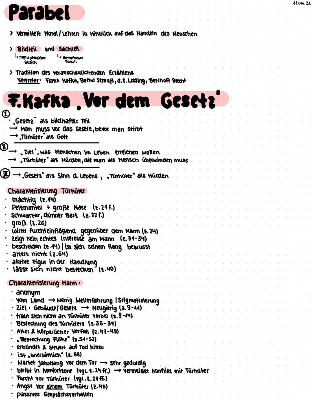 Franz Kafka Parabel Vor dem Gesetz